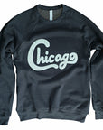 Chicago Black Felt Applique Crewneck