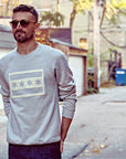 Chicago Flag Felt Applique Tan Crewneck