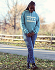 Chicago Flag Felt Applique Blue Hoodie
