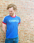 Retro Chicago Baseball Custom Ringer T-Shirt