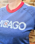 Retro Chicago Baseball Custom Ringer T-Shirt
