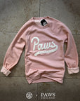 PAWS Pink Script Applique Crewneck
