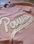 PAWS Pink Script Applique Crewneck