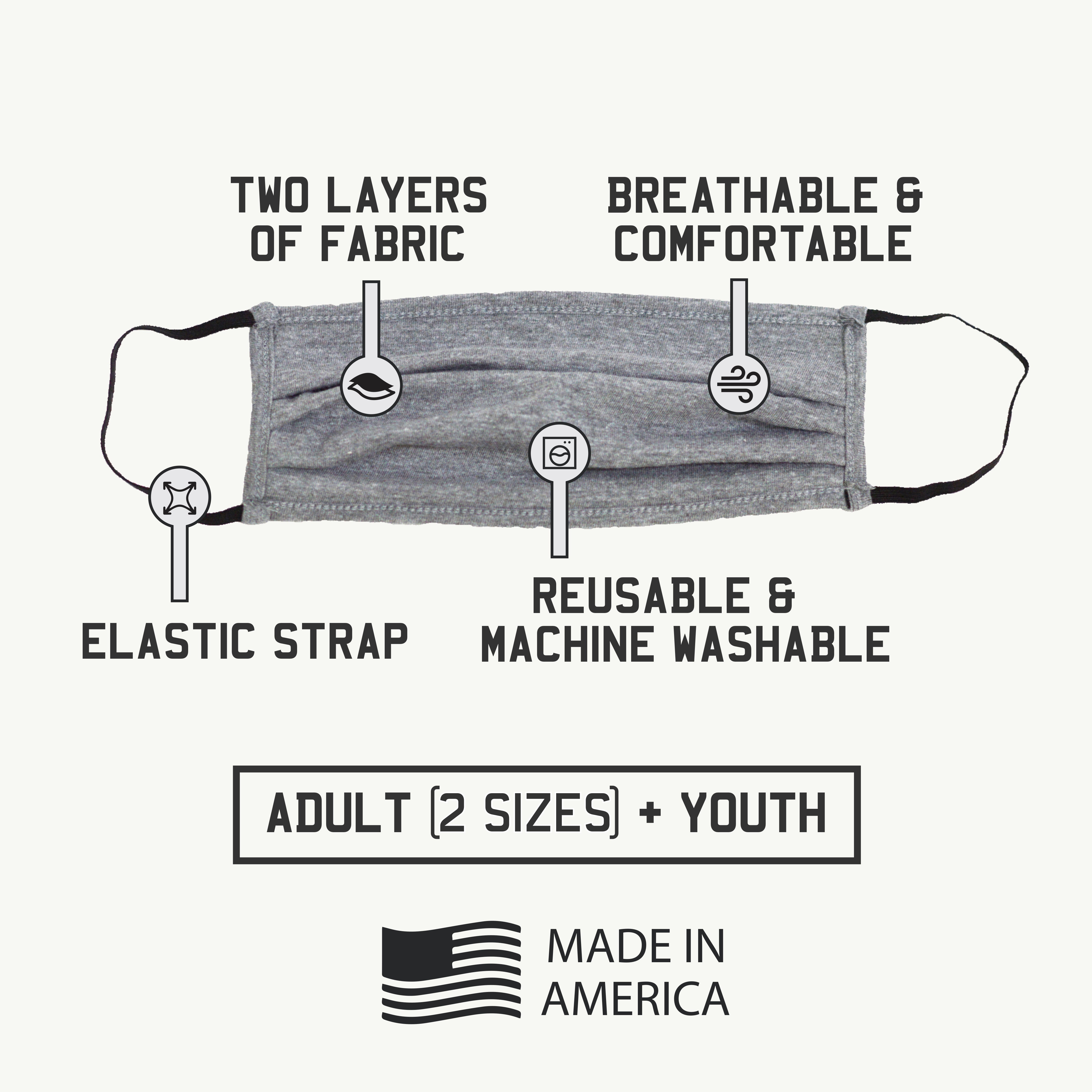 Youth Gray Cloth Mask