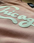 Chicago Felt Applique Peach Crewneck