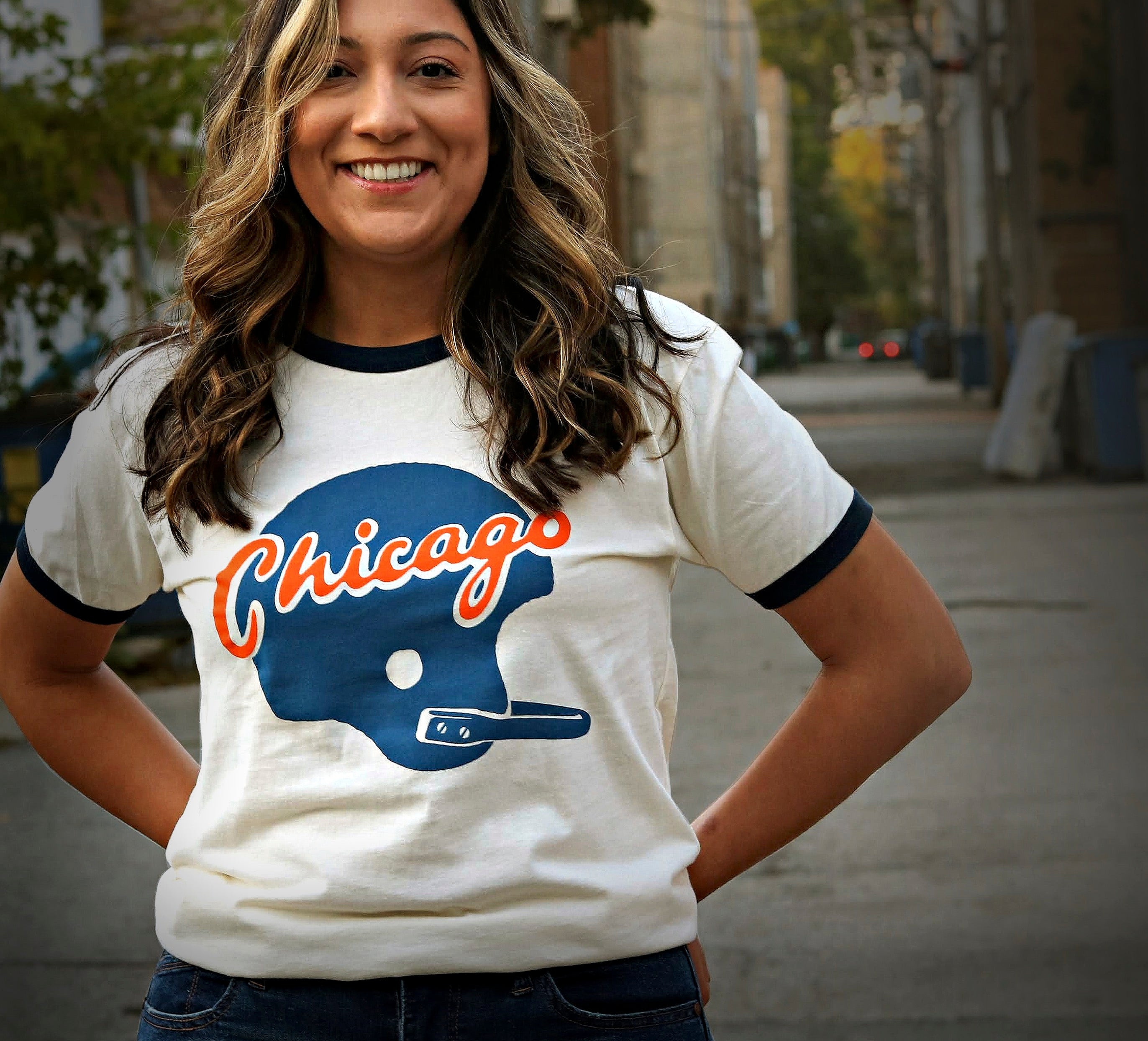 Premium Chicago Football Ringer Shirt