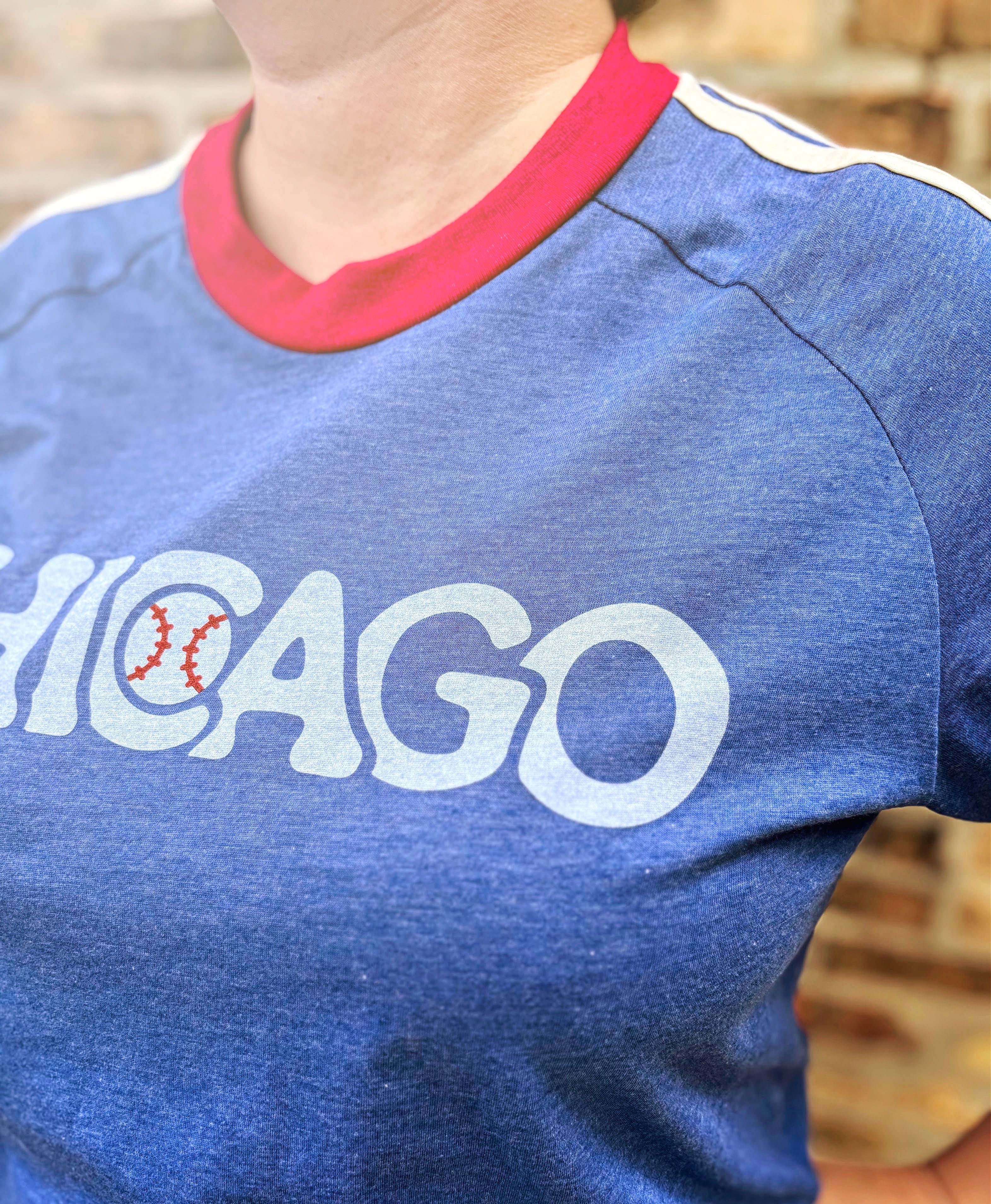 Retro Chicago Baseball Custom Ringer T-Shirt