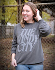Windy City Black Puff Crewneck