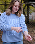 Windy City Blue Puff Crewneck