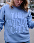 Windy City Blue Puff Crewneck