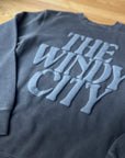 Windy City Black Puff Crewneck