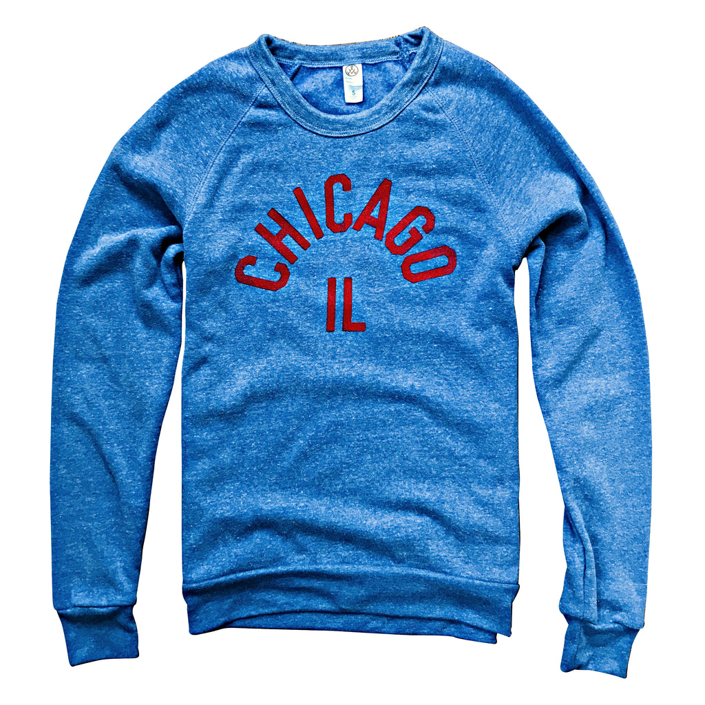 Chicago Football Felt Applique Crewneck - Chitown Clothing