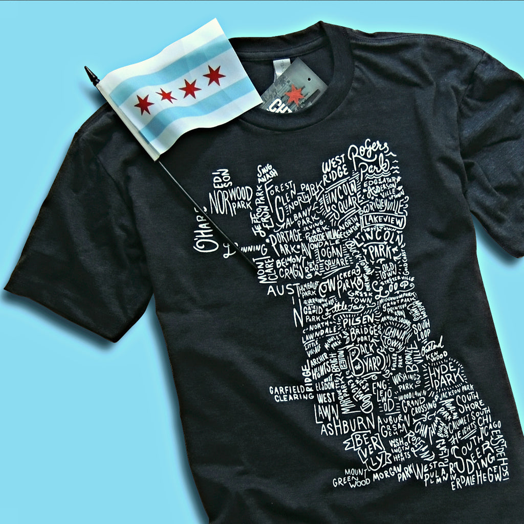 Chicago Neighborhood Map Shirt